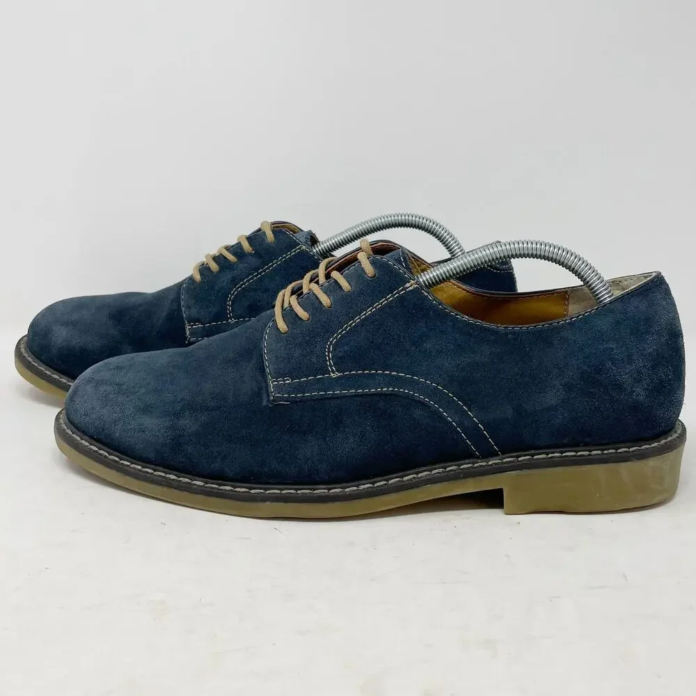 GH Bass Blue Suede Brockton Oxfords Derbys Mens Size 10.5D